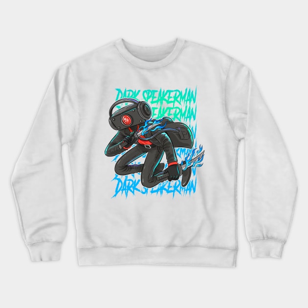 skibidi toilet dark speakerman Crewneck Sweatshirt by Draw For Fun 